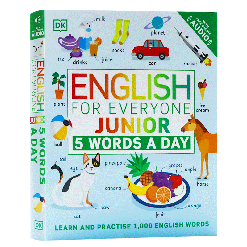 每日英语1天5单词 英文原版 english for everyone junior 5 words a