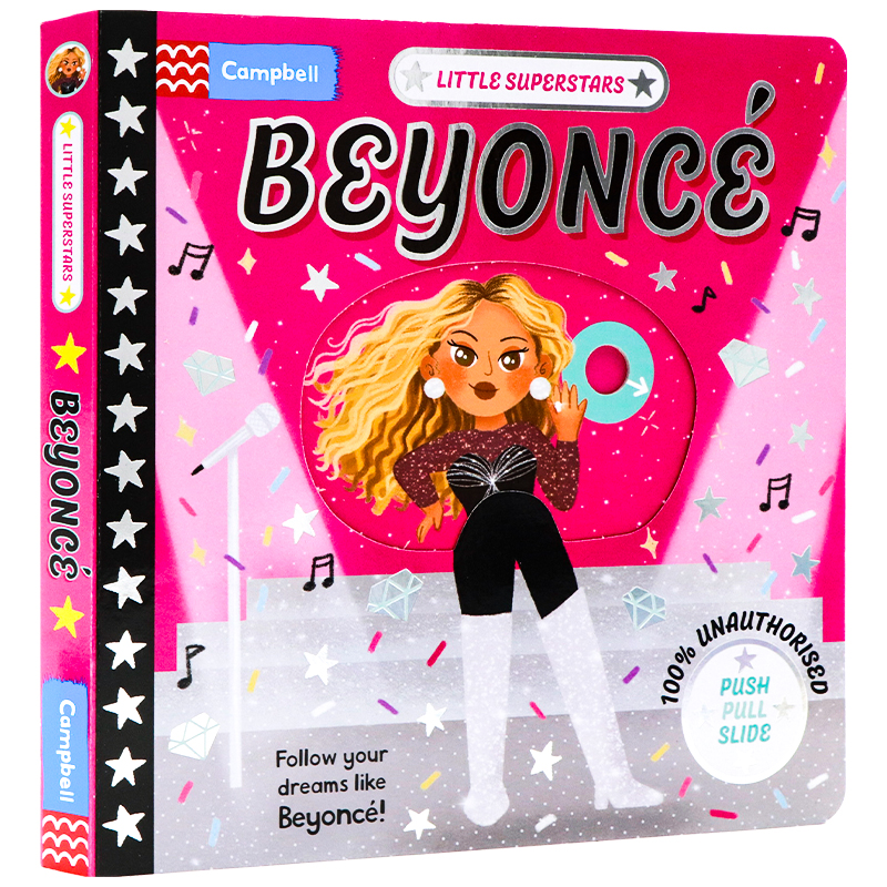 小巨星 碧晶丝 英文原版绘本机关操作书 Little Superstars  Beyoncé 推拉滑动 儿童互动书籍 著名歌手碧昂丝的故事 艺术启蒙