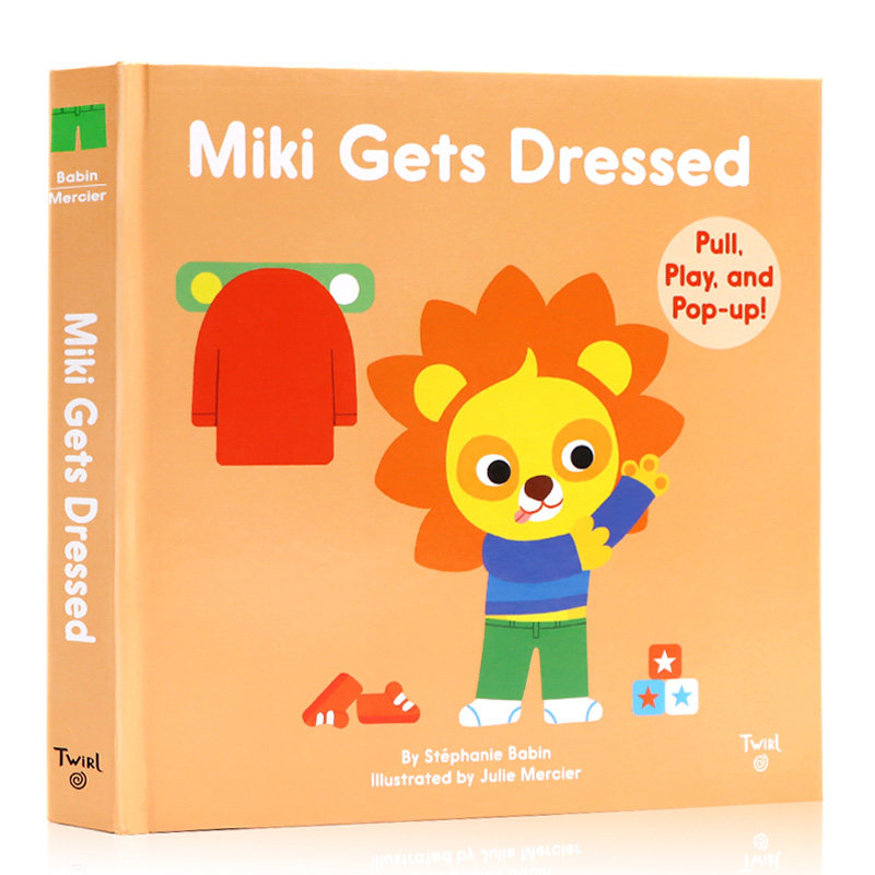 进口英文原版绘本 Miki Gets Dressed Miki 穿衣服 儿童早教启蒙 推拉立体机关操作书 亲子互动游戏书 法国独立品牌Twirl 0-3岁