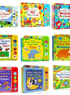 Usborne宝宝的首本发声书闹闹有声书Baby's Very First Nursery Rhymes Playbook 英文原版绘本幼儿纸板触摸翻翻书 洞洞书早教启蒙