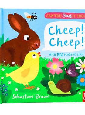 你也可以这样说吗 家养动物 英文原版绘本 Can you say it too Cheep Cheep 低幼启蒙认知翻翻书 亲子互动趣味 Sebastien Braun