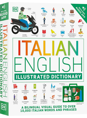 DK语言字典 意大利语英语双语图解词典英文原版词典 Italian English Illustrated Dictionary 视觉词典字典语言学习工具书平装