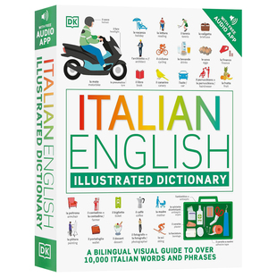 Italian DK语言字典 词典 Dictionary 视觉词典字典语言学习工具书平装 Illustrated 意大利语英语双语图解词典英文原版 English
