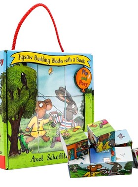波西和皮普 魔方拼图盒装 英文原版 Pip and Posy Book and Blocks Set 名家Axel Scheffler 儿童益智图画童趣故事书 六面六场景