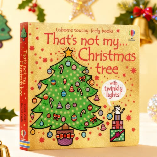 Usborne出品那不是我的圣诞树 That's not my Christmas tree 英文原版绘本 触摸撕不烂纸板发光书0-6岁幼儿触觉认知趣味精装书