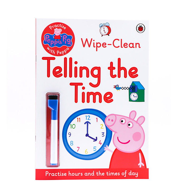 可重复擦写 时间认知练习 英文原版 Practise with Peppa Pig Wipe-Clean Telling the Time 和小猪佩奇一起认识时间 粉红猪小妹
