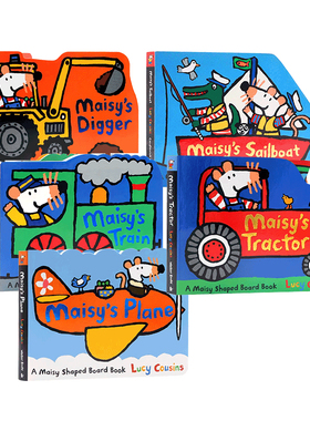 小鼠波波英文绘本 maisy 交通工具造型书5册 英文原版绘本纸板书 Maisy's Fire Engine/Sailboat/Tractor/bus作者Lucy Cousins