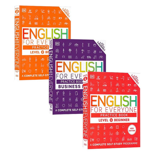 Level1-3练习册3册合集DK新视觉人人学英语高级教程带音频英文原版 English for Everyone Level 4 Advanced Practice Book 平装版