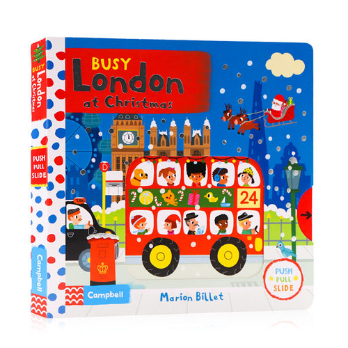 Busy系列 圣诞节繁忙的伦敦Busy London at Christmas英文原版绘本低幼英语启蒙早教机关操作纸板游戏书锻炼手指灵活Campbell出品