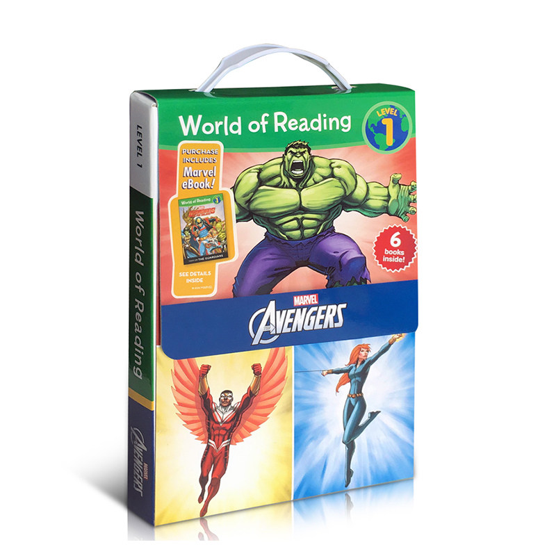 漫威系列复仇者联盟6册礼盒装 进口英文原版正版 World of Reading Avengers Boxed Set Level 1  少儿童图画故事书