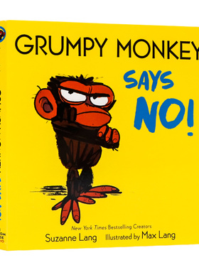 暴躁小猴子 说不要 英文原版绘本 Grumpy Monkey Says No 亲子共读儿童情绪管理 引导正确说不 行为认知启蒙 早教启蒙纸板图画书