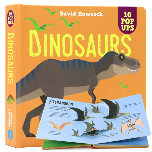 恐龙弹出式立体书英文原版绘本 Amazing pop-ups Dinosaurs 科普百科儿童英语启蒙精装纸板全彩趣味3D视觉立体翻翻书