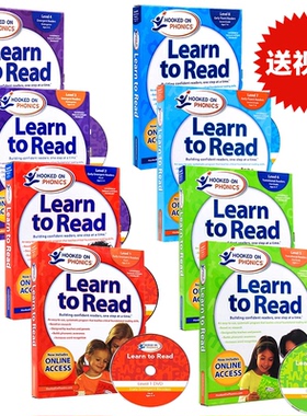 英文原版 Hooked on Phonics Learn to Read儿童自然拼读教材迷上语音系列level1-8合售 附DVD Pre-K Level 1儿童英语语音学习