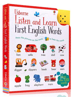Usborne点读书 触摸可发声英语单词卡片 Listen and Learn English Words 英文原版绘本 儿童低幼启蒙认知书 幼儿早教有声书
