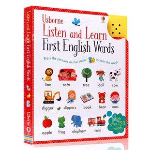 Usborne点读书 触摸可发声英语单词卡片 Listen and Learn English Words 英文原版绘本 儿童低幼启蒙认知书 幼儿早教有声书