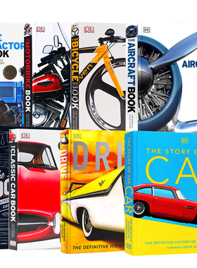 DK英文原版飞机汽车拖拉机图解百科视觉历史图解图鉴 The Aircraft /Motorbike /Car/Bicycle/Tractor Book DK 精装大开本百科全书
