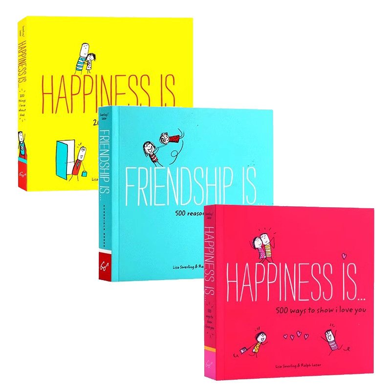 情感治愈系绘本3册套装 英文原版 Friendship/ Happiness 200-500个关于朋友幸福的小事情幸福是表达我爱你的方式 心灵鸡汤绘本