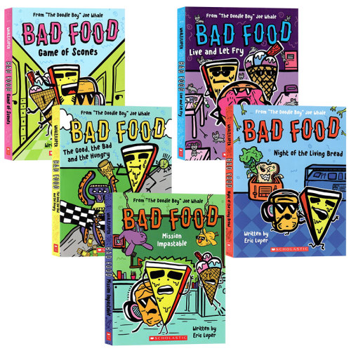 学乐 食物的搞笑冒险1-5册 Scholastic Bad Food 英文原版章节桥梁书儿童幽默搞笑阅读培养小学生英语课外读物进口儿童图书