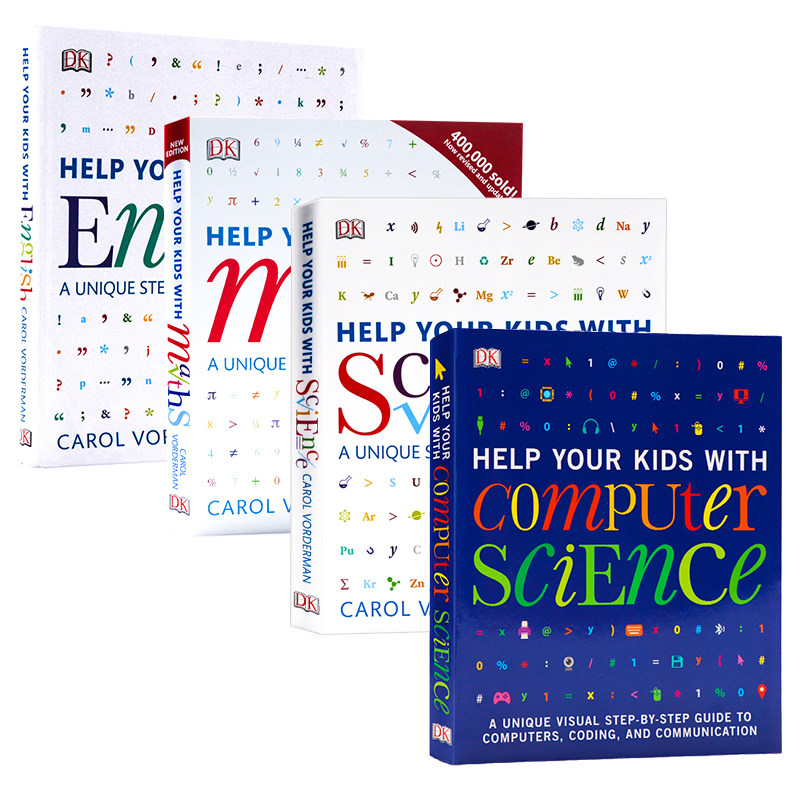 现货DK帮助你的孩子学习系列4册Help Your Kids with计算机Computer英语English数学Maths科学Science英文家庭育儿图解科普