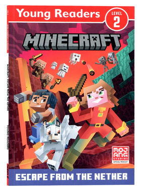 我的世界分级读物2级逃离幽冥 Minecraft Young Readers Escape from the Nether 英文原版绘本 儿童冒险游戏故事书小学生分级阅读