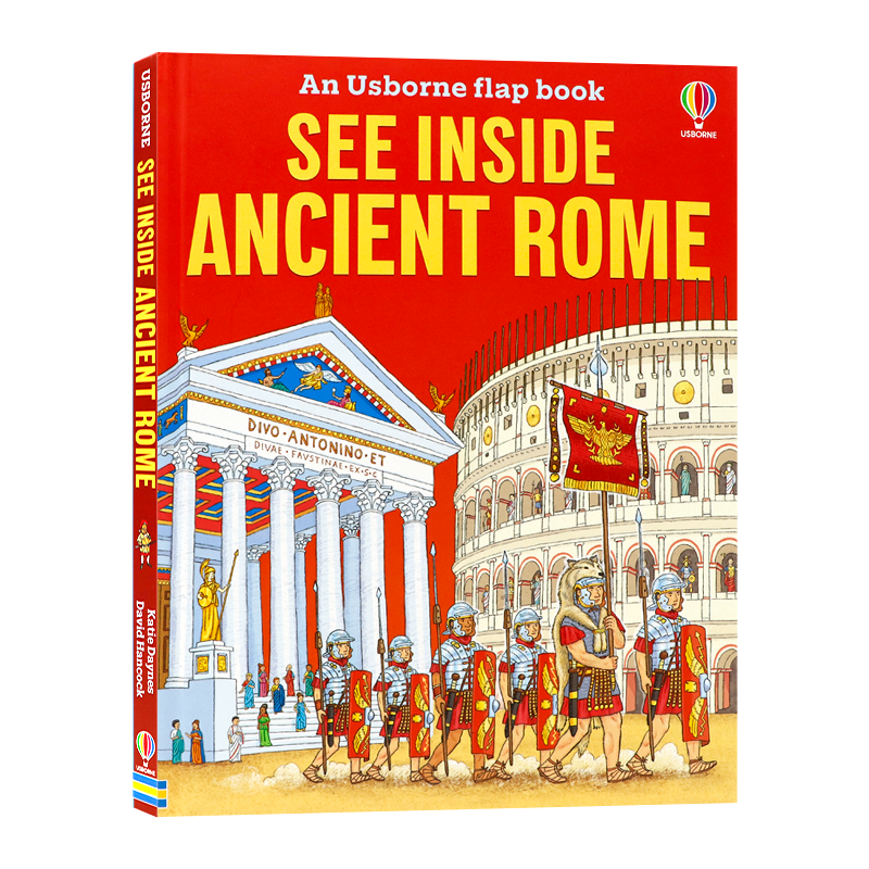 Usborne看里面揭秘系列古罗马英文原版See Inside Ancient Rome 科普立体机关翻翻书儿童启蒙早教认知科普读物纸板书 含80个小机关