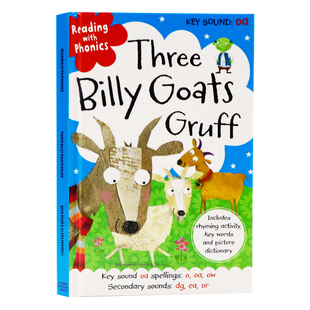 Goats Reading with Three 亲子英语学习读物故事 童话自然拼读 经典 自然拼读童话学语音 Billy Gruff 三只山羊 Phonics 英文原版