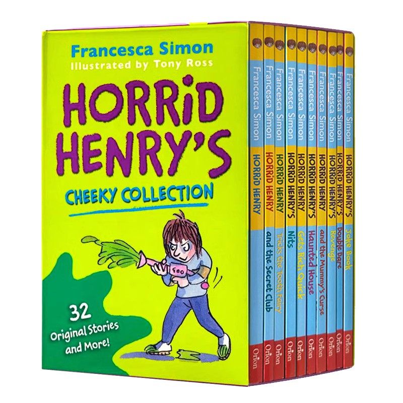 淘气包亨利10册盒装 英文原版小说 儿童初级桥梁章节书 Horrid Henry's Cheeky Collection 黑白插图幽默搞笑青少年英语课外阅读