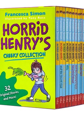 淘气包亨利10册盒装 英文原版小说 儿童初级桥梁章节书 Horrid Henry's Cheeky Collection 黑白插图幽默搞笑青少年英语课外阅读