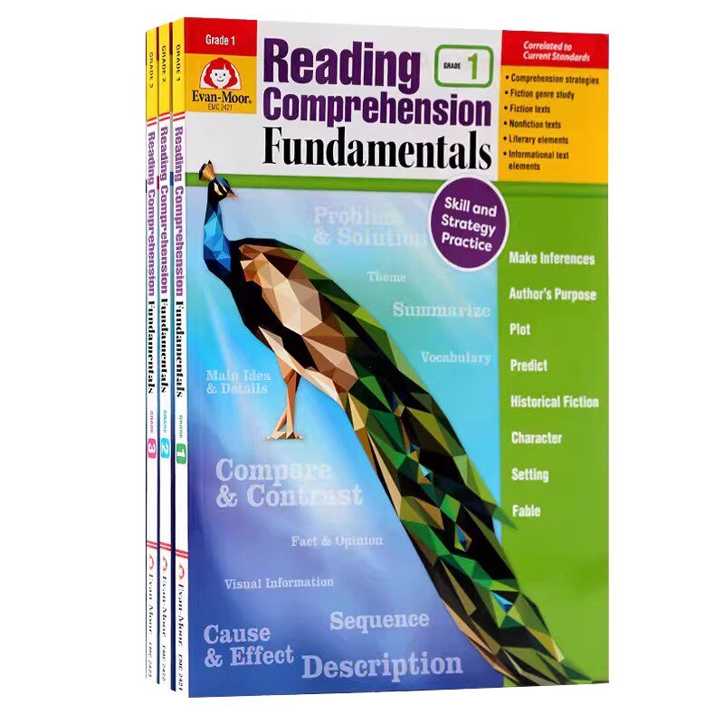 小学全年级 1-3年级 英文原版 Reading Comprehension Fundamentals 3册 美国加州教材 阅读理解练习册