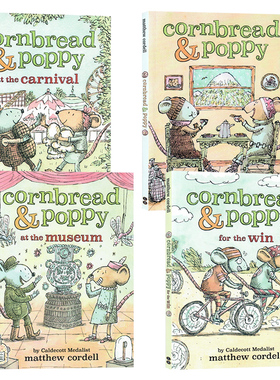 面包鼠与波波鼠4册全套英文原版绘本 Cornbread and Poppy ​友谊故事凯迪克奖作者Matthew Cordell马修·科德尔儿童插画故事书籍