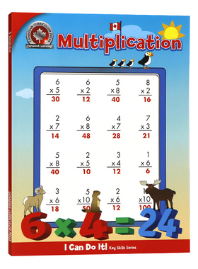乘法练习册 Multiplication 英文原版 加拿大原版教材小学生课外练习教材教辅学习工具书Canadian Curriculum Press出版