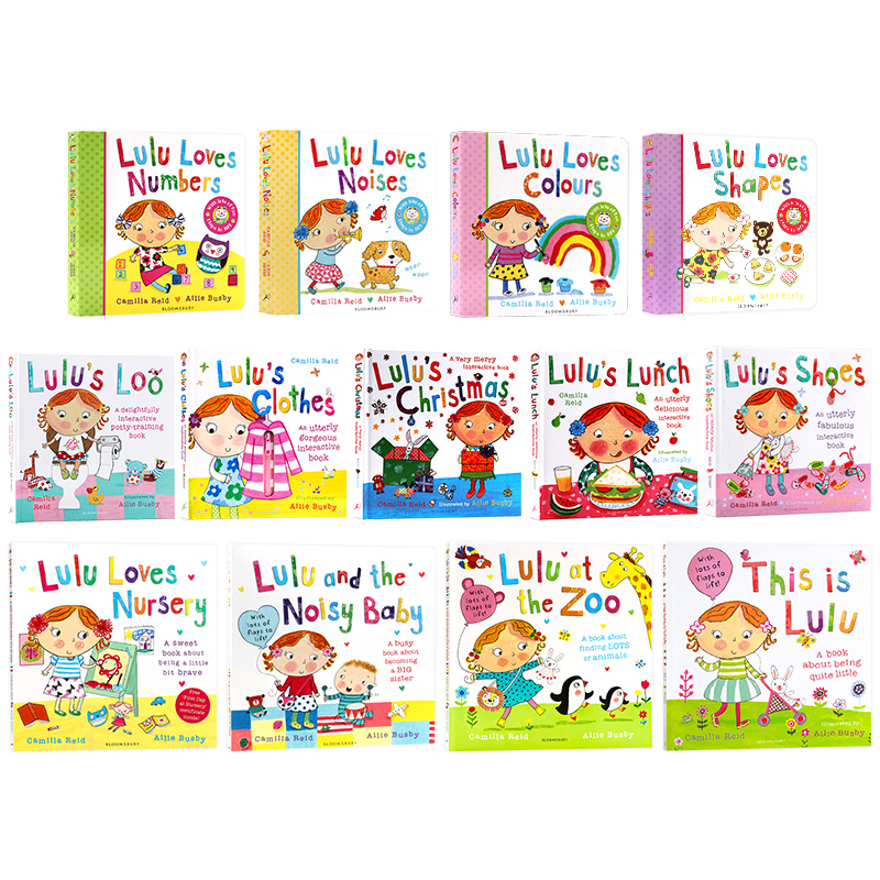 lulu绘本 露露系列趣味翻翻书触摸操作书 英文原版绘本启蒙 Lulu's Loo/Shoes/Lunch/Clothes 儿童启蒙图书 松果妈妈推荐