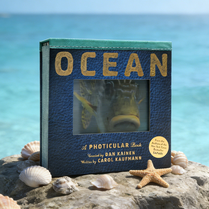 进口英文原版正版 Ocean A Photicular Book 海洋 光与影视觉动画书系列 会动的3D动物科普图片 纽约时报绘本畅销书