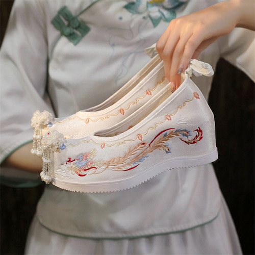 明制高增翘头坡跟系带履鞋百搭