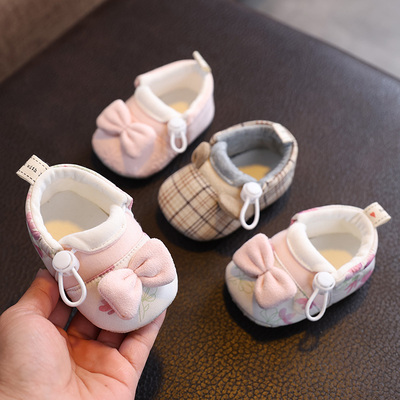 婴儿松紧带棉布单鞋0-1岁