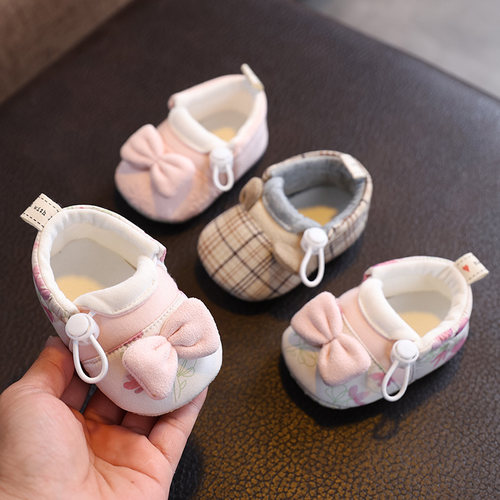 婴儿松紧带棉布单鞋0-1岁