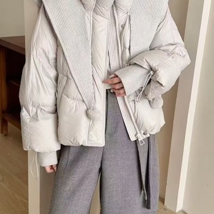 多多小个子甜美减龄面包服外套保暖羽绒服外套(配可拆围巾)L714