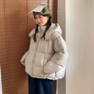 多多连帽保暖宽松羽绒服 50B63289 含90白鸭绒