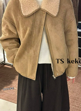 多多毛冬百搭翻领休闲保暖设计羊毛外套（含100羊毛）PSdt99136