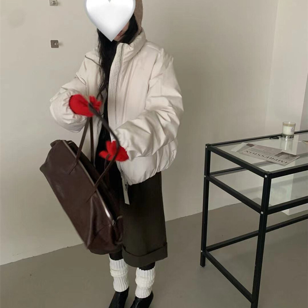 多多小众冬上新简约廓形立领宽松保暖羽绒服外套9145zc