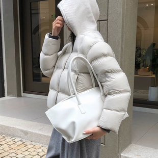 多多连帽针织保暖百搭羽绒服 50B62269 含90白鸭绒