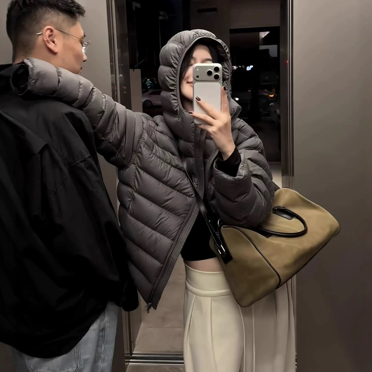 多多冬上新原版定制大头花显瘦排骨款保暖羽绒服外套8588