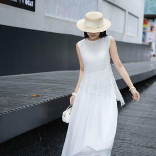 连衣裙连衣裙YS11 77A331 长款 多多026夏上新上新重工珍珠无袖