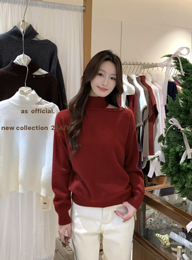 多多小众——2025新款4颜发财小衫·挂脖纽扣设计针织小衫80695