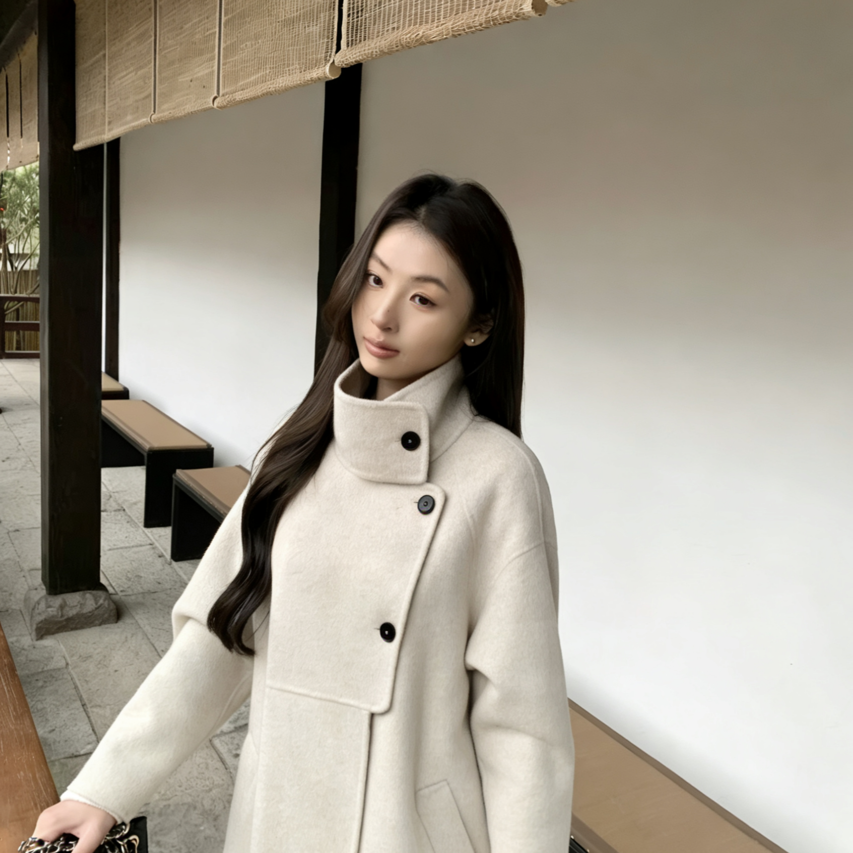 多多版系带收腰羊毛外套(配腰带)（含100澳毛）L-CP7702,女装/女士精品,羽绒服,淘宝优惠券,粉丝福利购,淘宝优惠卷