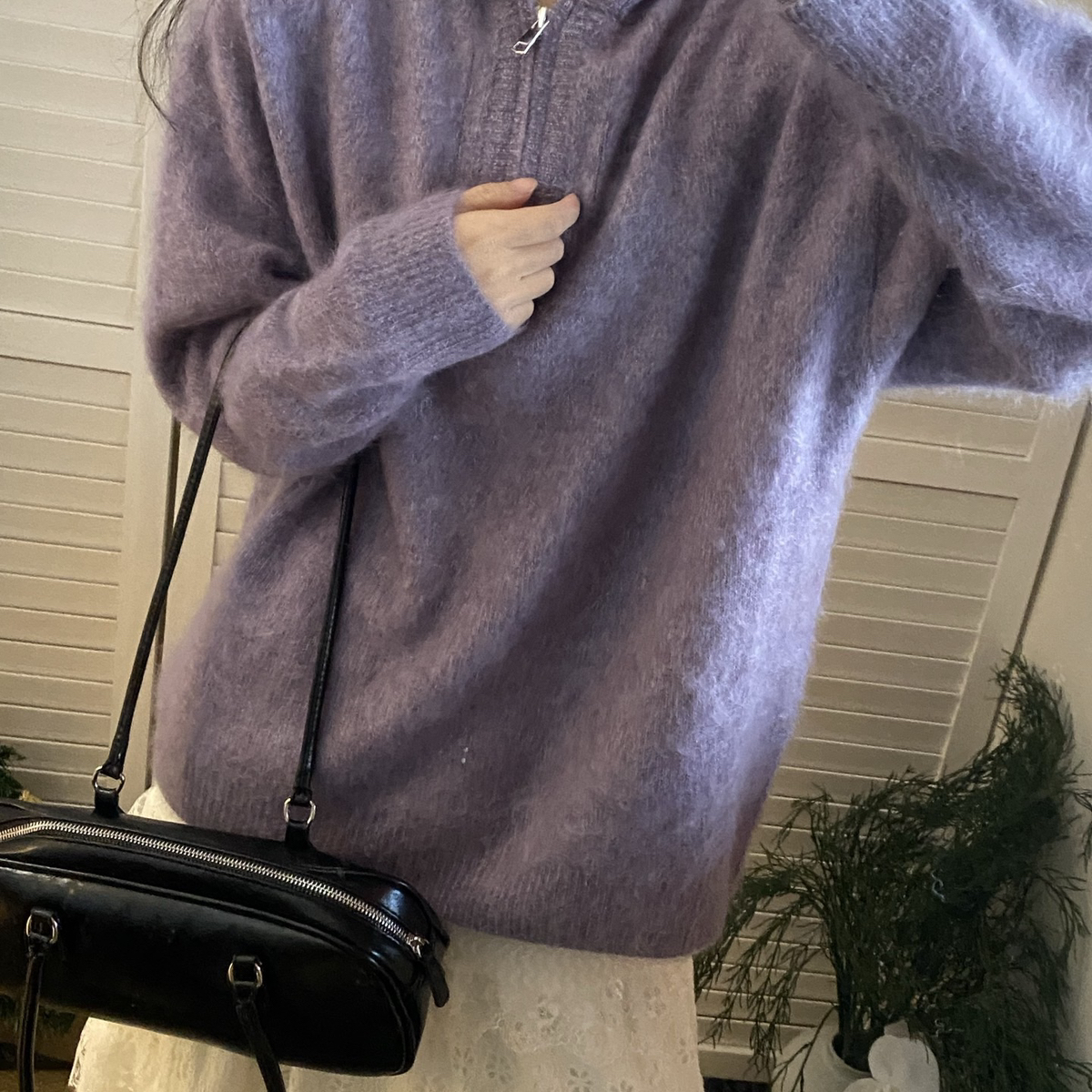 多多小众设计尚加厚连帽套头上衣羊绒衫（含90.9绵羊毛）m85-003