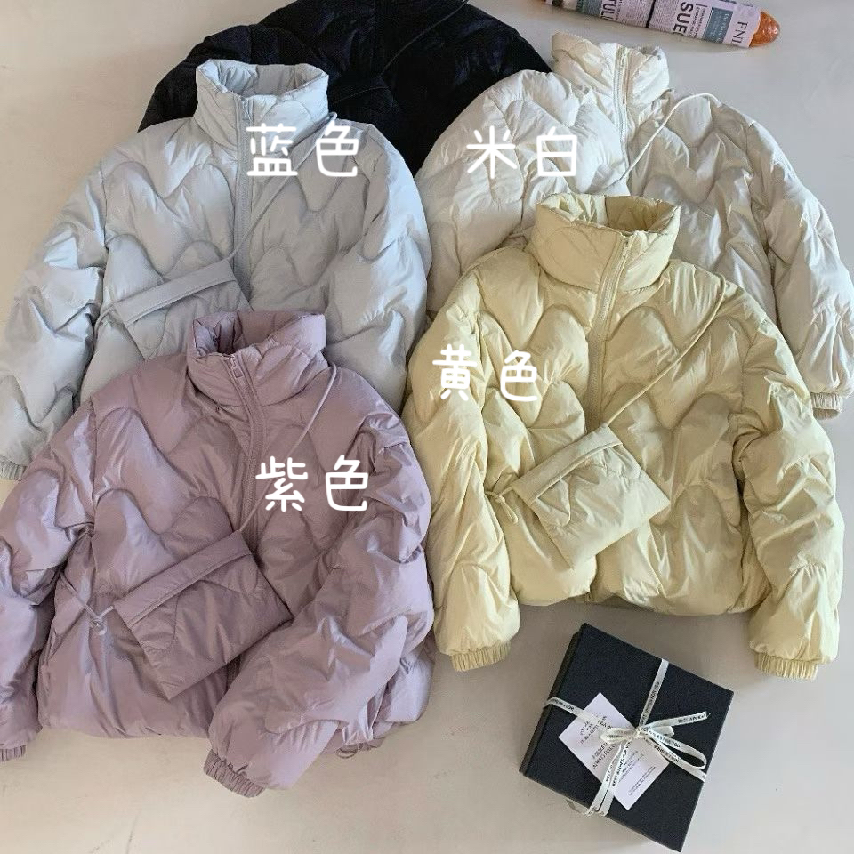 多多新韩系拉链时尚百搭休闲显瘦保暖羽绒服外套(配包包)x529