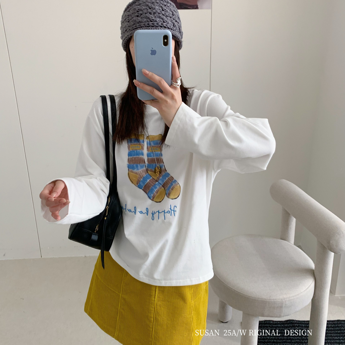 多多Chill感随性韩系多种搭配松弛感百搭长袖T恤931s