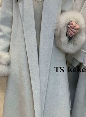 多多金风羊毛外套(配腰带,可拆卸狐狸毛)(含65羊毛)PZzz28038