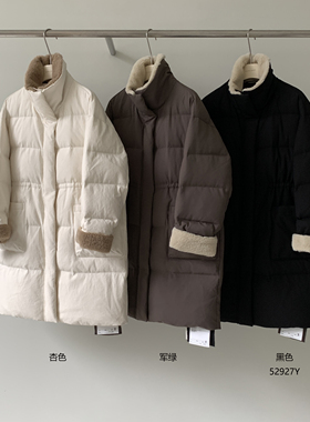 多多227g纯色立领暗门襟百搭外套女冬羽绒服XJYS1-52927Y
